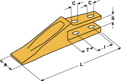 Dents à fourches pour machine caterpillar  - E14