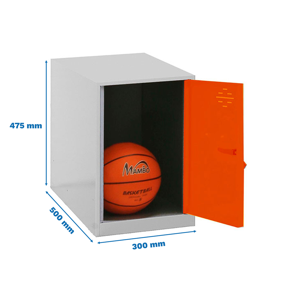 Vestiaire métallique monté 475x300x500 - Gris/Orange - SIMON RACK - 8425437064920