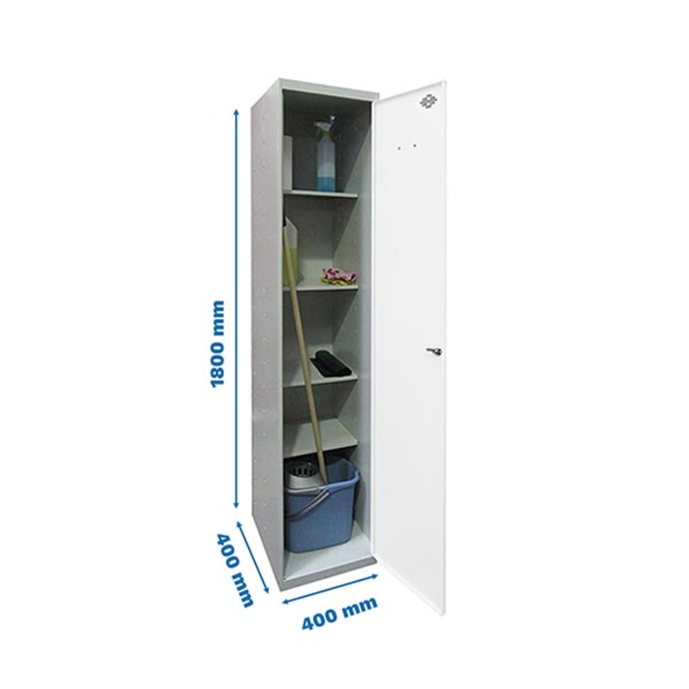 Vestiaire métallique monté 1800x400x400 - 4 niveaux Gris/Blanc - SIMON RACK - 8425437066948