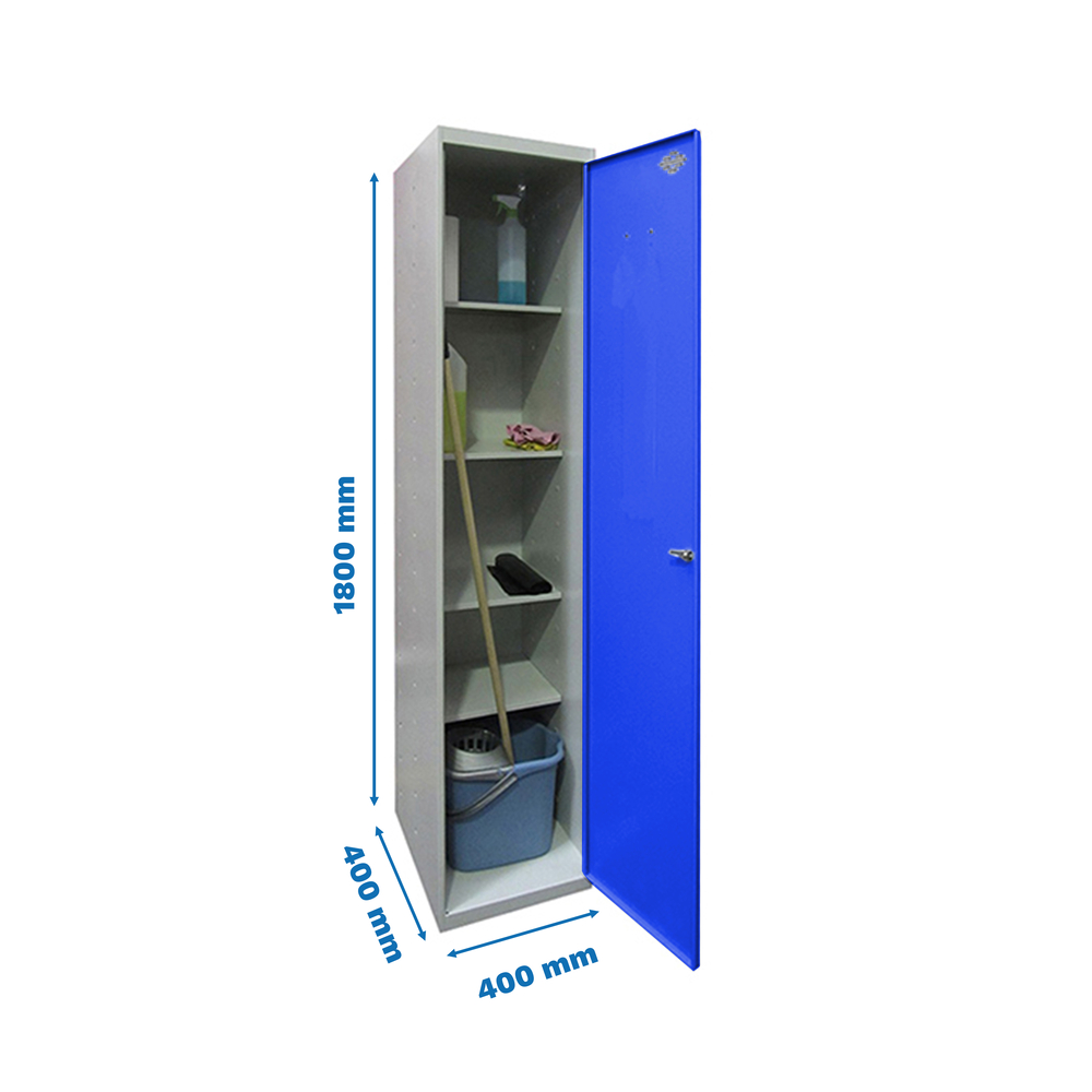 Vestiaire métallique 1800x400x400 - 4 niveaux Gris/Bleu - SIMON RACK - 8425437067709