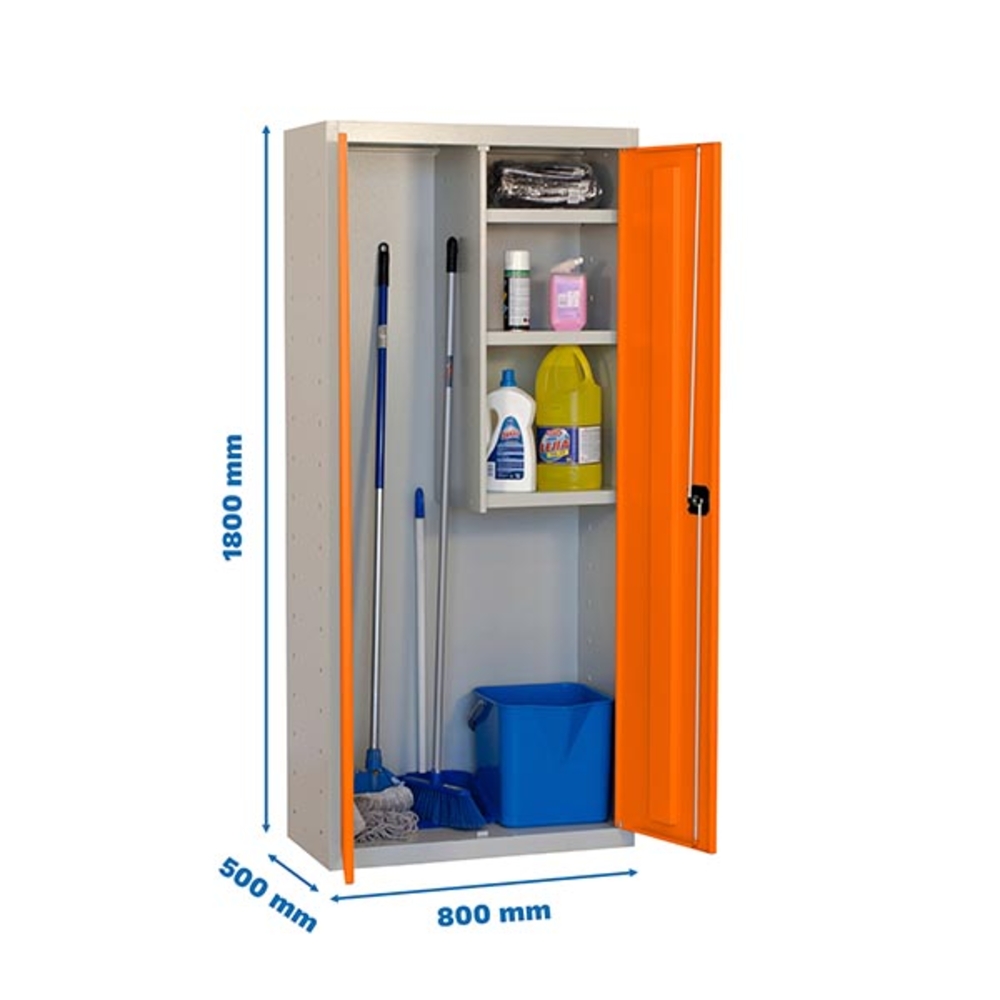 Vestiaire métallique monté 1800x800x400 - 3 niveaux Gris/Orange - SIMON RACK - 8425437068393