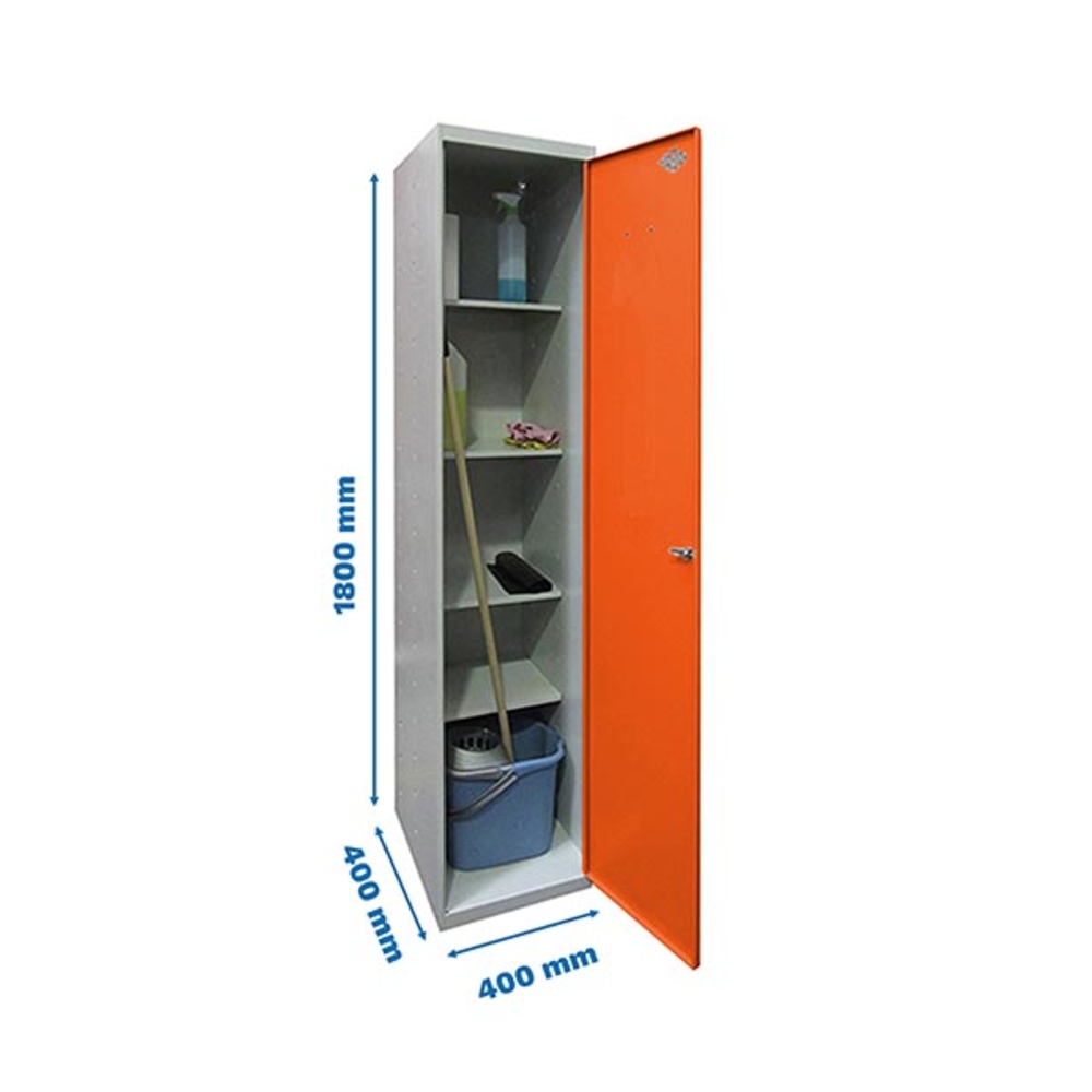 Vestiaire métallique 1800x400x400 - 4 niveaux Gris/Orange - SIMON RACK - 8425437068430