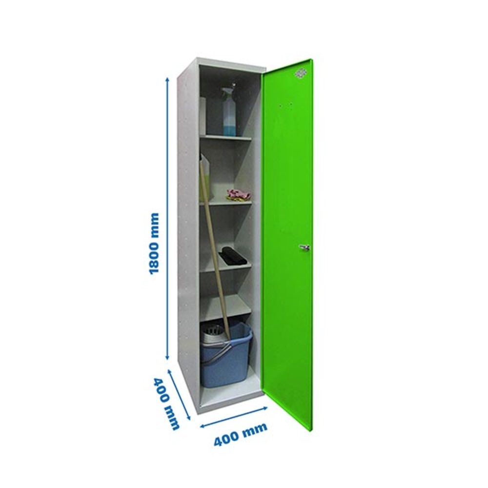 Vestiaire métallique monté 1800x400x400 - 4 niveaux Gris/Vert - SIMON RACK - 8425437069130