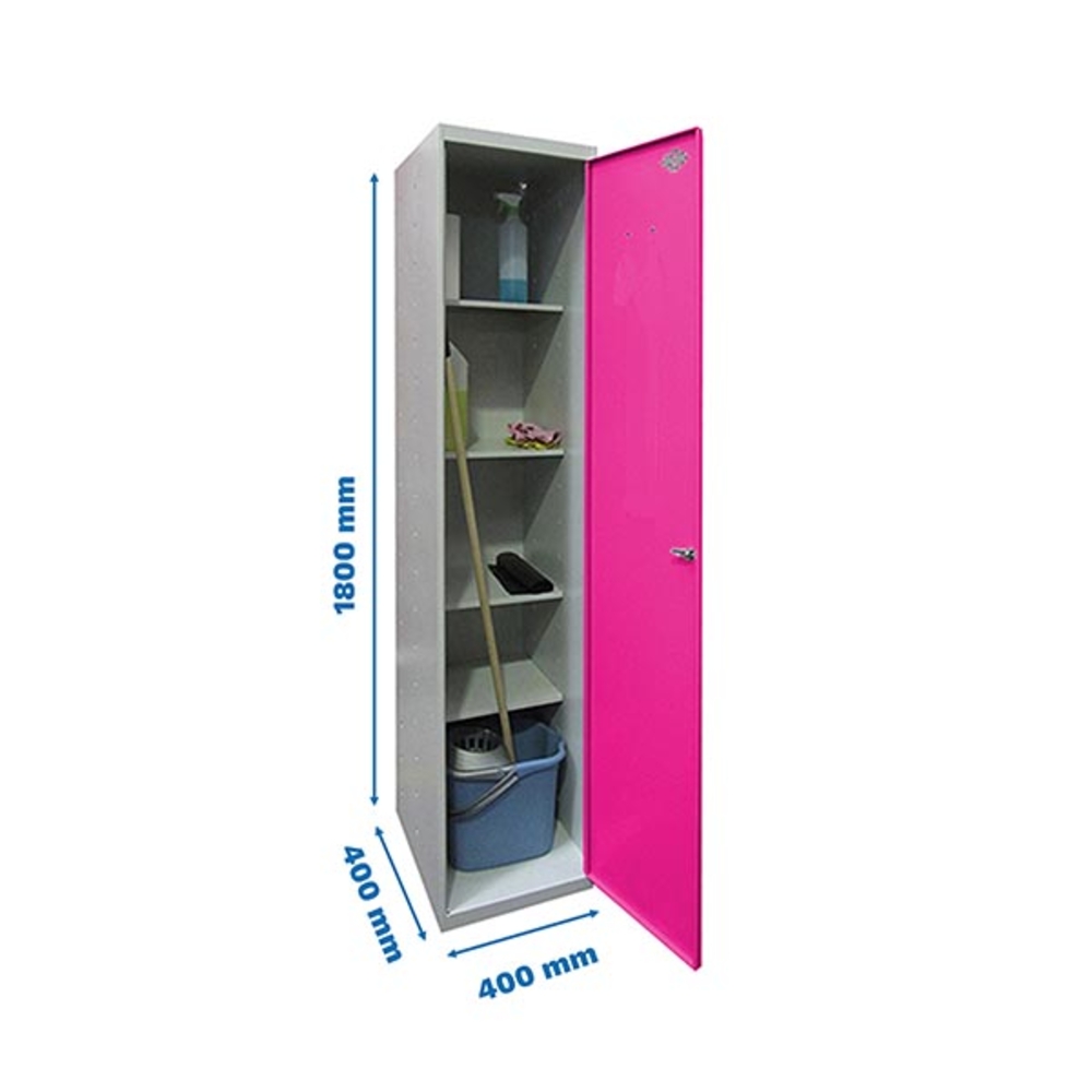 Vestiaire métallique 1800x400x400 - 4 niveaux Gris/Rose - SIMON RACK - 8425437069895