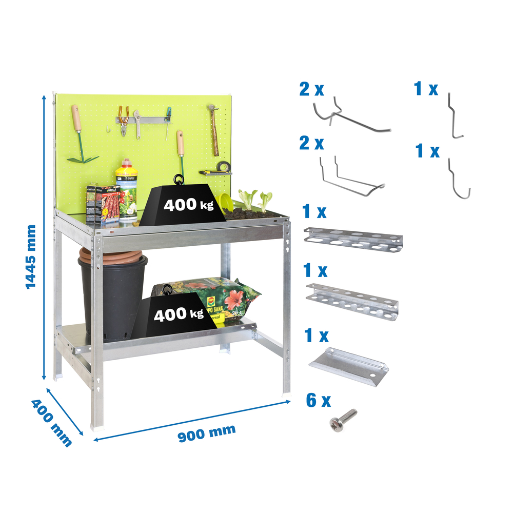 Table de jardin - 1445x900x400 - Vert - SIMON RACK - 8425437072772