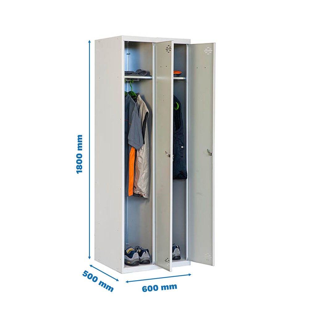Vestiaire métallique 1800x600x500 - Gris - SIMON RACK - 8425437072895