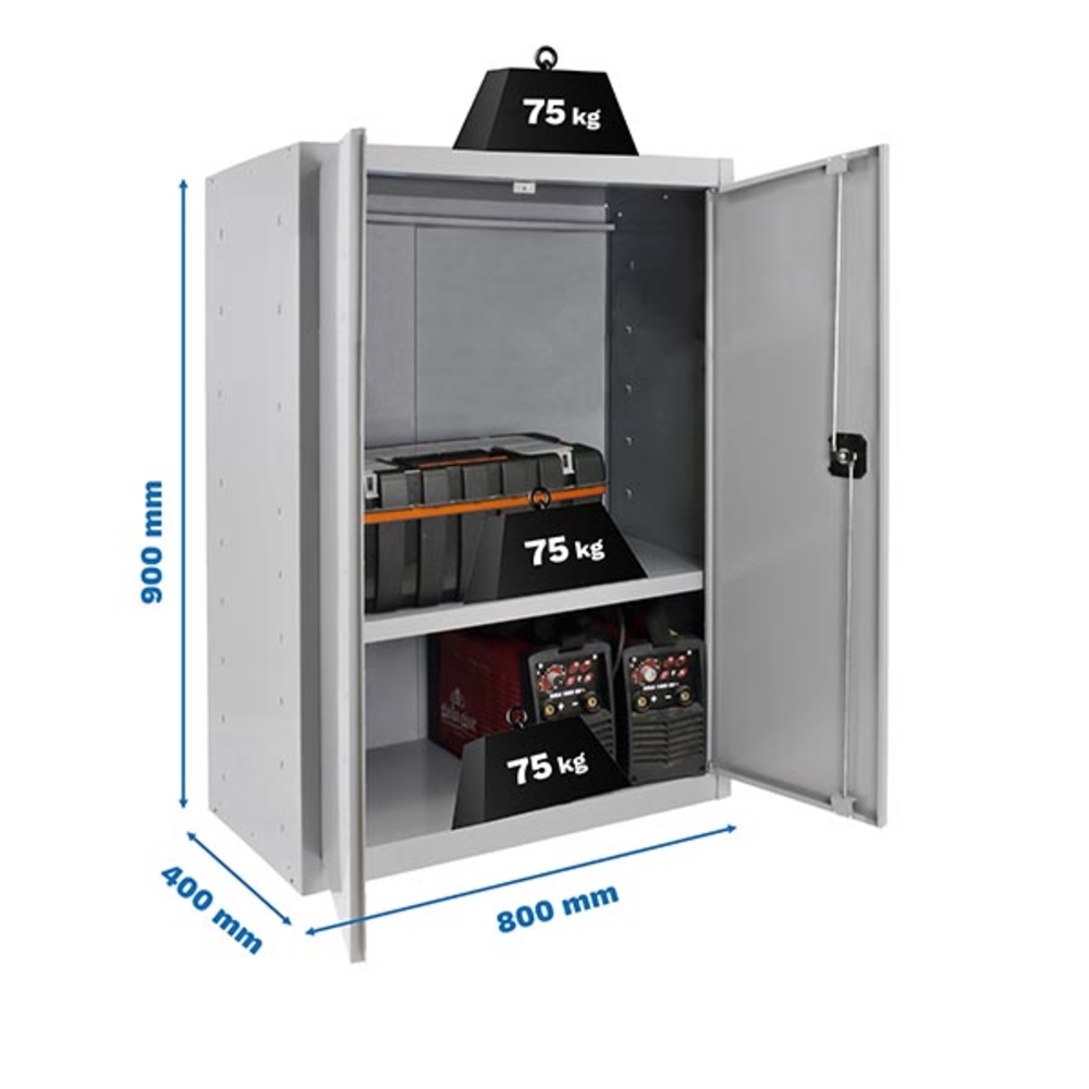 Vestiaire métallique 900x800x400 - 1 niveau Gris - SIMON RACK - 8425437079252