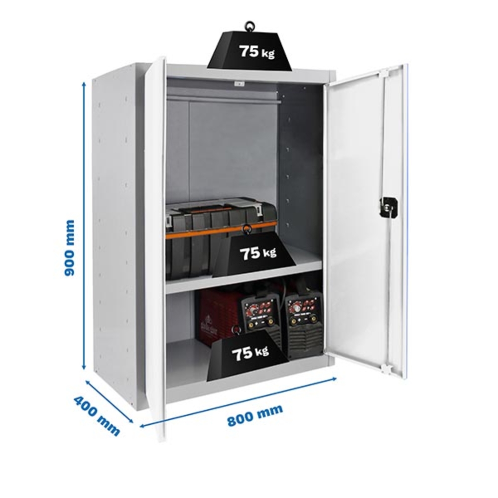 Vestiaire métallique 900x800x400 - 1 niveau Gris/Bleu - SIMON RACK - 8425437079337