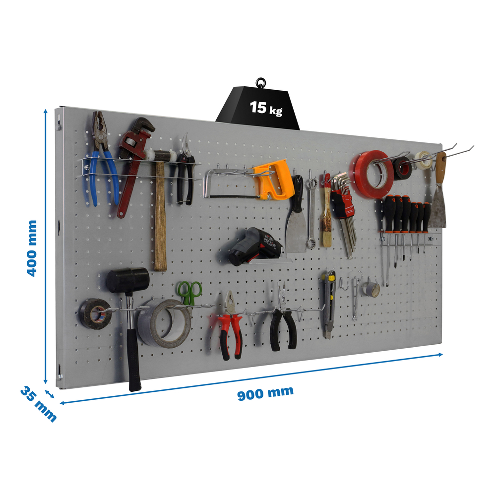 Kit établi mobile Bricolage - 400x900x35 - 1 niveau Gris - SIMON RACK - 8425437082320