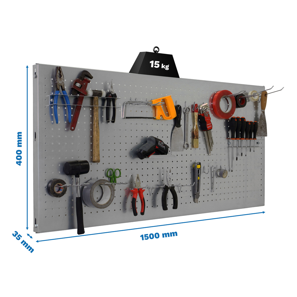 Kit établi mobile Bricolage - 400x1500x35 - 1 niveau Gris - SIMON RACK - 8425437082412