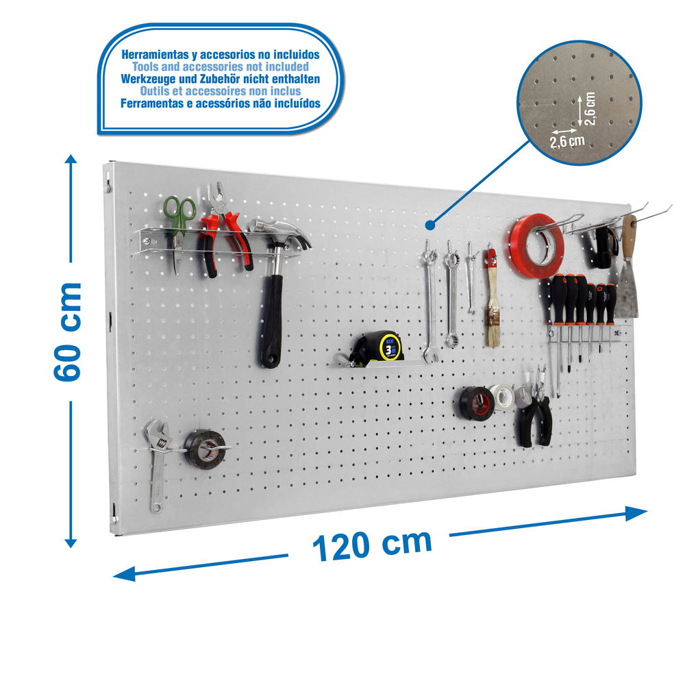 Kit établi mobile Bricolage - 600x1200x35 - 1 niveau Galvanisé - SIMON RACK - 8425437082658