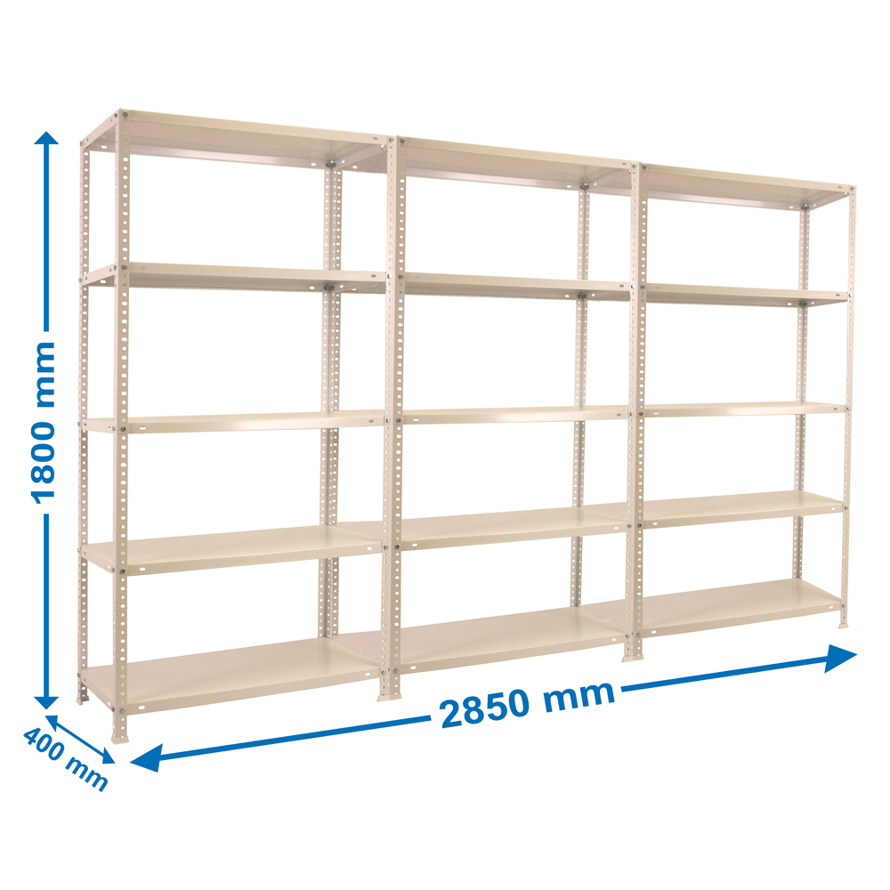 Rayonnage métallique léger à vis 1800x900x400 - Blanc - SIMON RACK - 8425437088551