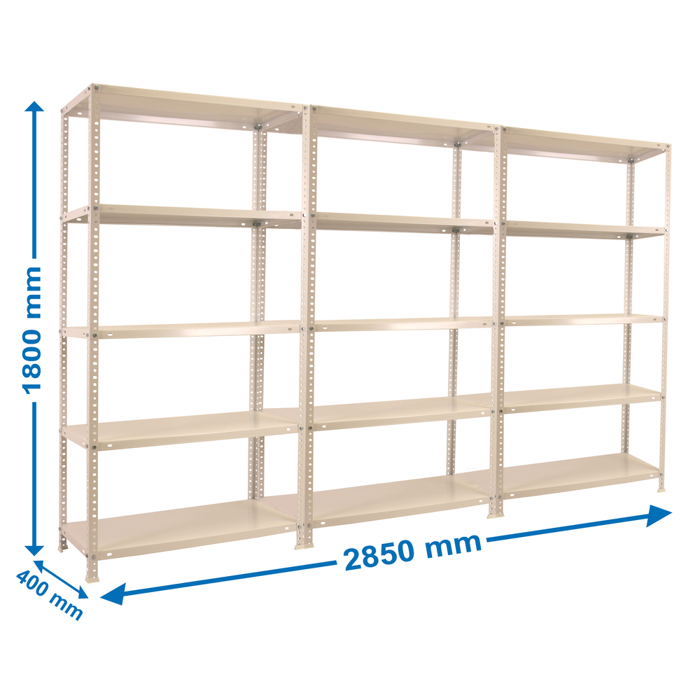 Rayonnage métallique léger à vis 1800x1000x400 - Blanc - SIMON RACK - 8425437088568