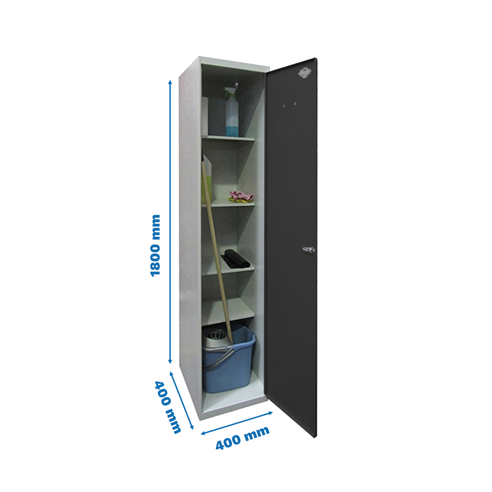 Vestiaire métallique 1800x400x400 - 4 niveaux Gris/Anthracite - SIMON RACK - 8425437107627