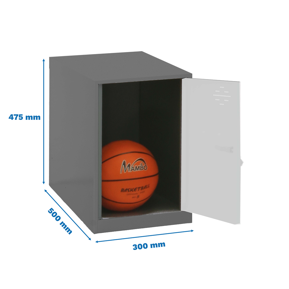 Vestiaire métallique monté 475x300x500 - Anthracite/Blanc - SIMON RACK - 8425437108419