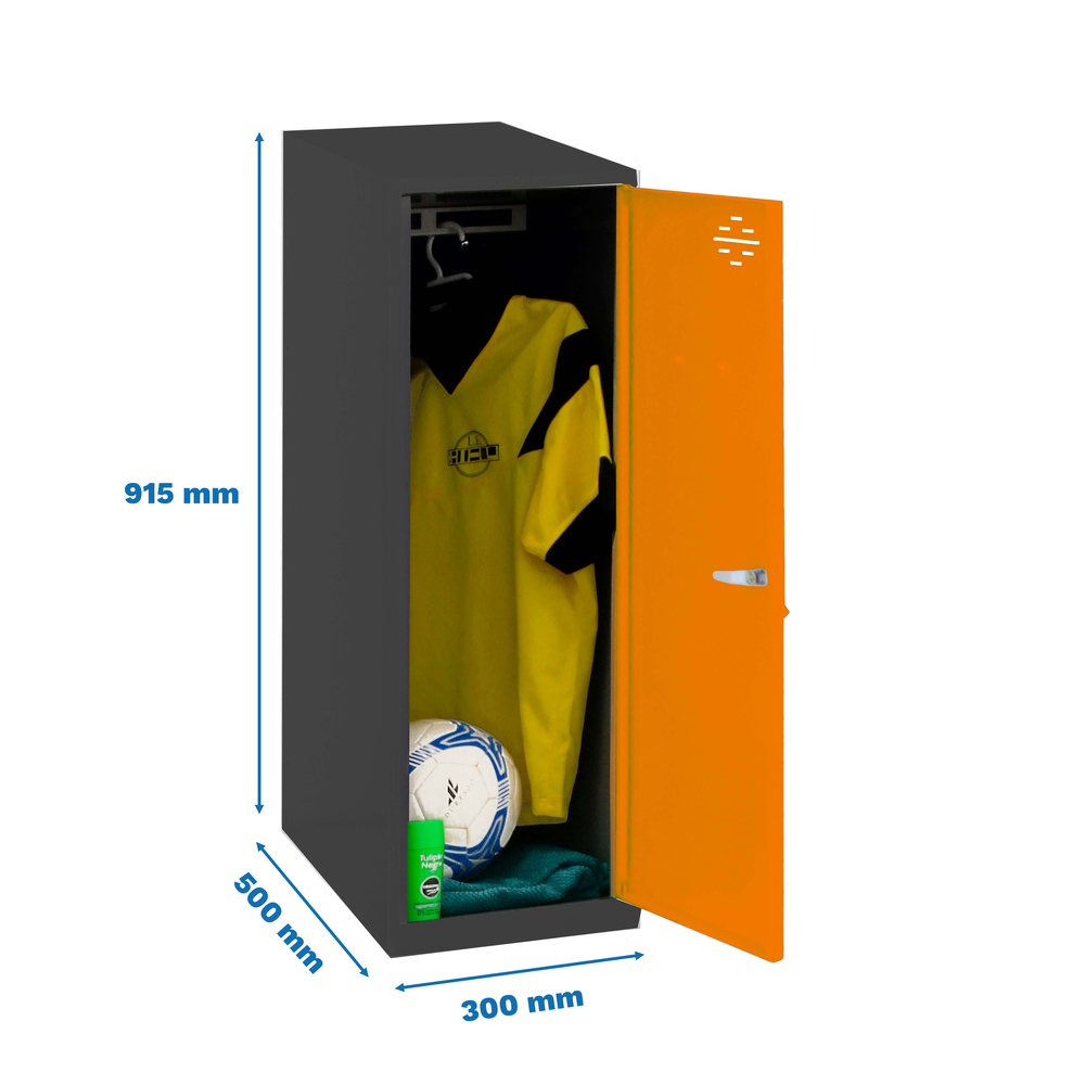 Vestiaire métallique 915x300x500 - Anthracite/Orange - SIMON RACK - 8425437116575