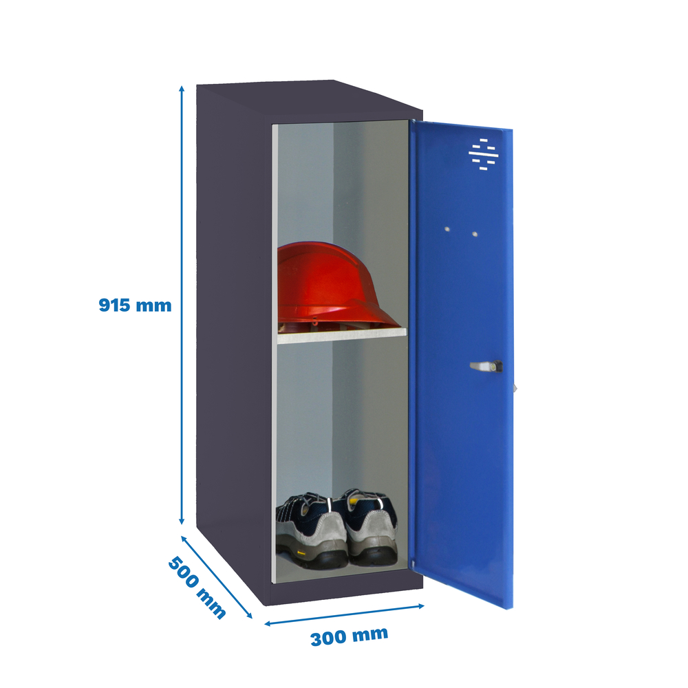Vestiaire métallique 915x300x500 - Anthracite/Bleu - SIMON RACK - 8425437116735