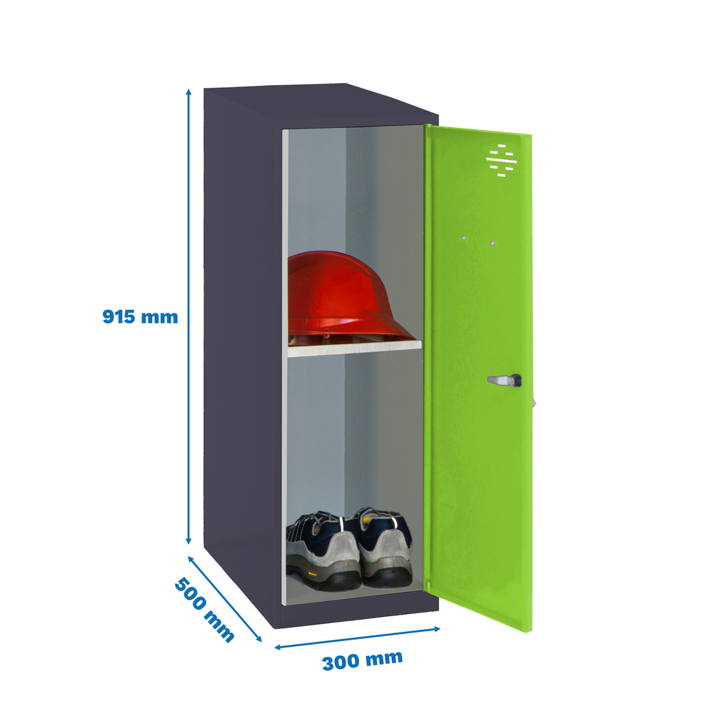 Vestiaire métallique 915x300x500 - Anthracite/Vert - SIMON RACK - 8425437116780