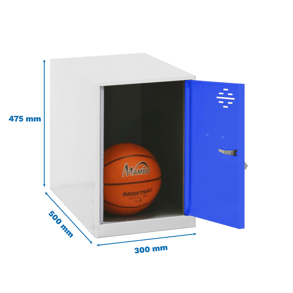 Vestiaire métallique monté 475x300x500 - Blanc/Bleu - SIMON RACK - 8425437116889
