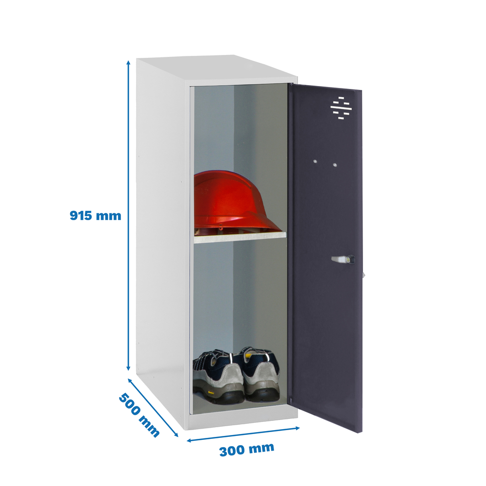 Vestiaire métallique monté 915x300x500 - Gris/Anthracite - SIMON RACK - 8425437117091