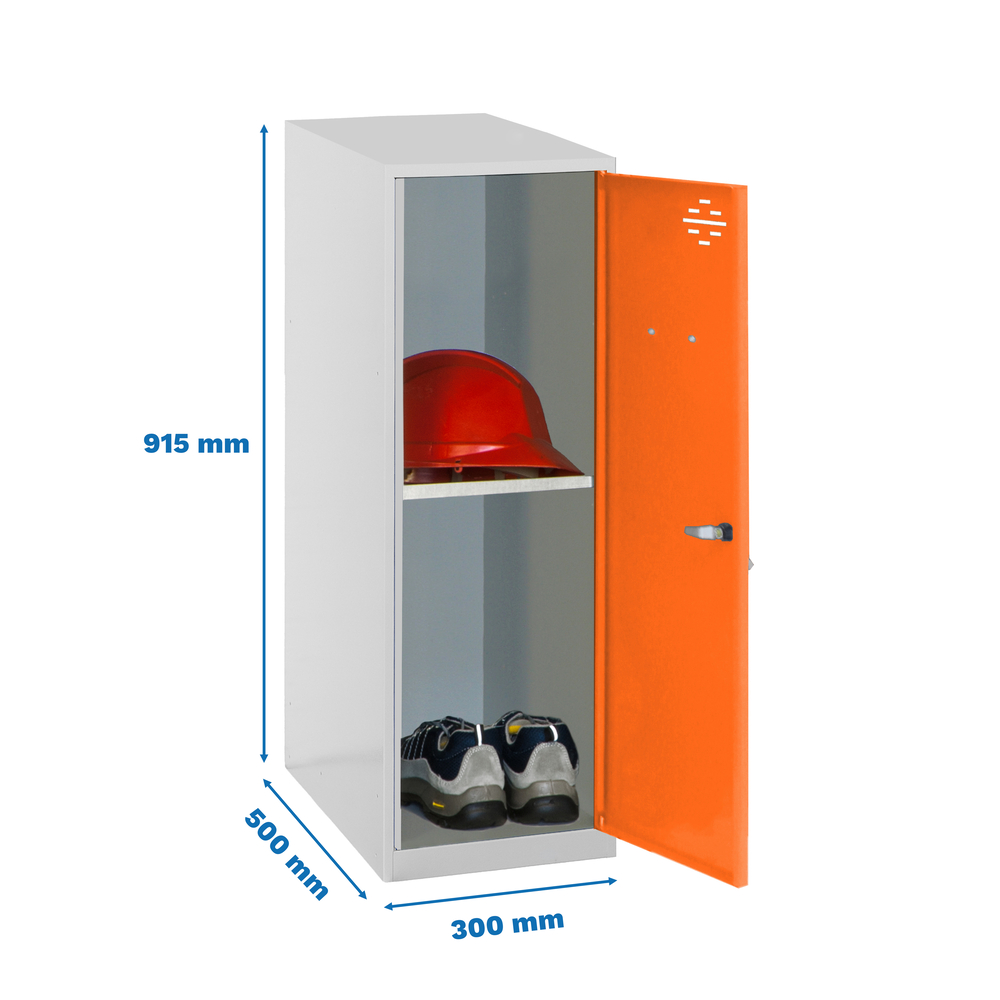 Vestiaire métallique monté 915x300x500 - Gris/Orange - SIMON RACK - 8425437117138