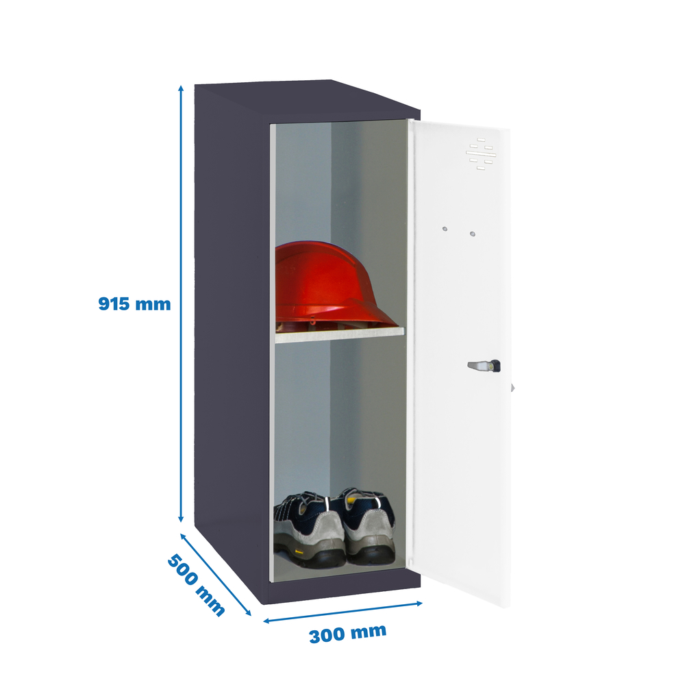 Vestiaire métallique monté 915x300x500 - Anthracite/Bleu - SIMON RACK - 8425437117176