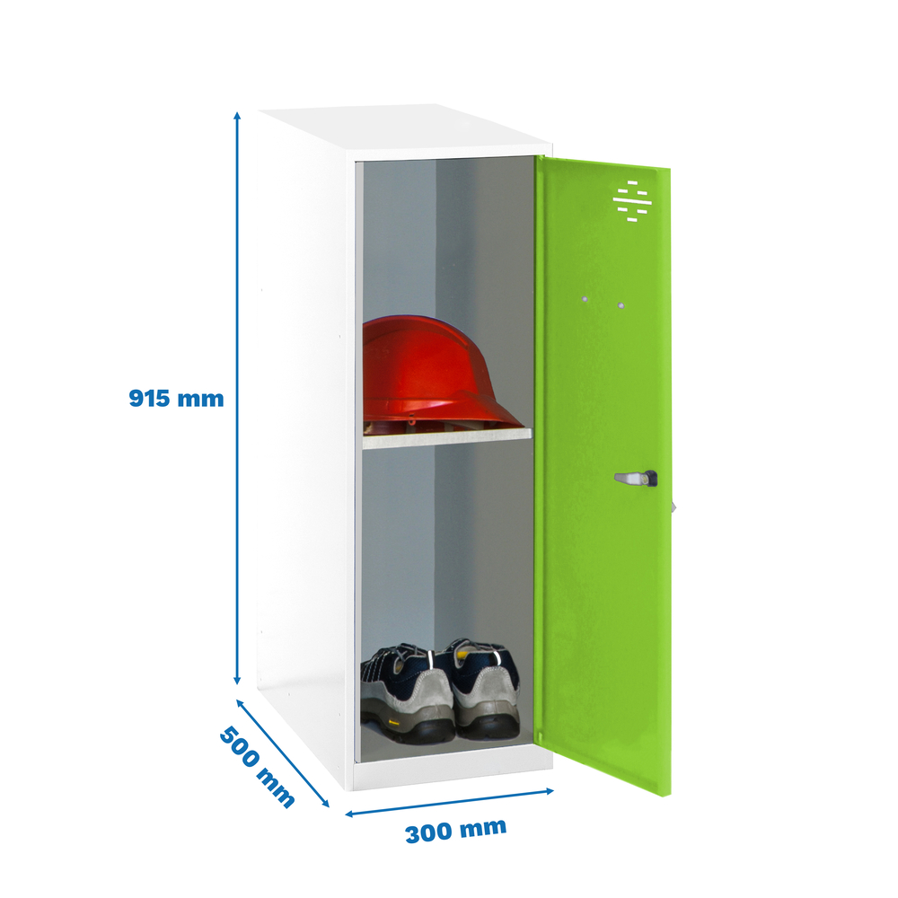 Vestiaire métallique monté 915x300x500 - Bleu/Vert - SIMON RACK - 8425437117282