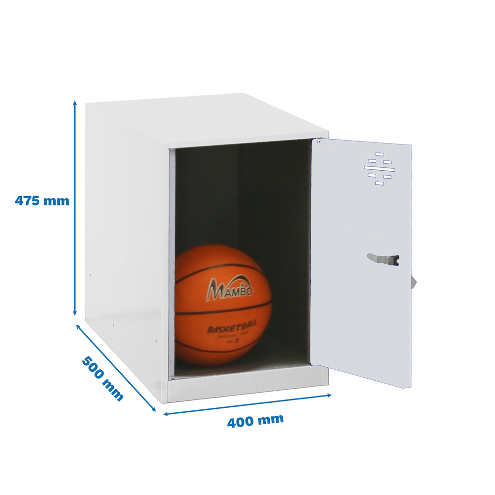 Vestiaire métallique monté 475x400x500 - Blanc - SIMON RACK - 8425437117374