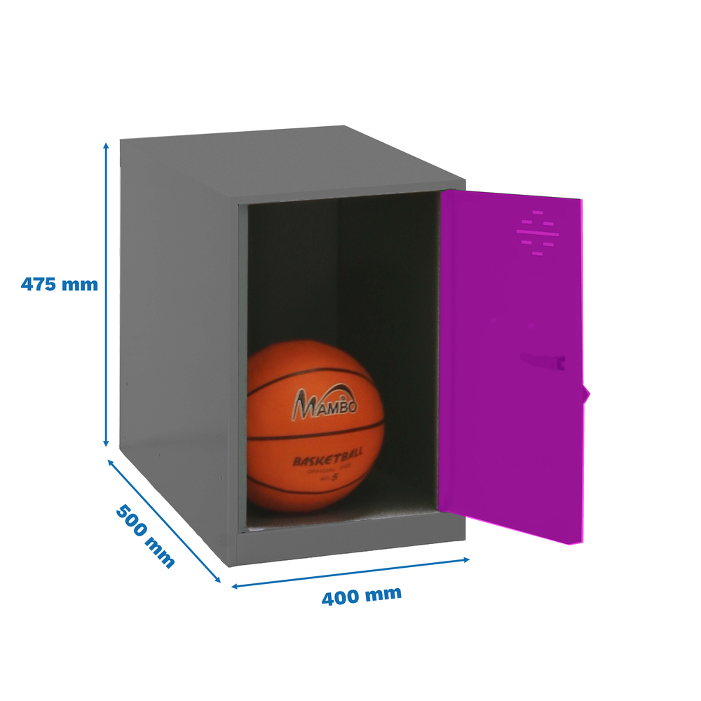 Vestiaire métallique monté 475x400x500 - Anthracite/Rose - SIMON RACK - 8425437117480