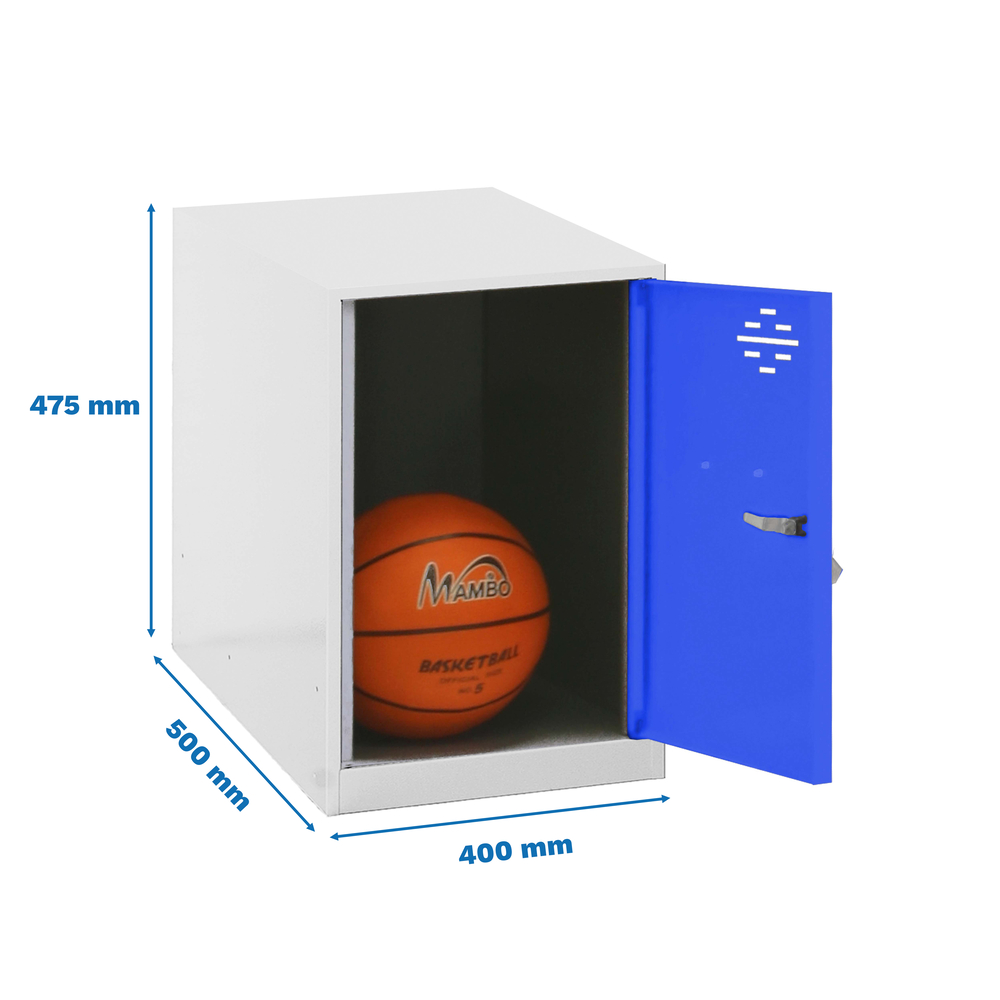 Vestiaire métallique 475x400x500 - Blanc/Bleu - SIMON RACK - 8425437117619
