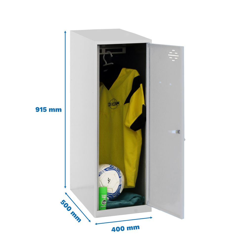 Vestiaire métallique monté 915x400x500 - Gris - SIMON RACK - 8425437117954