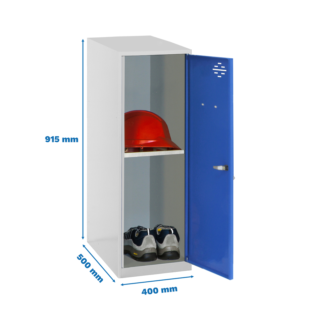 Vestiaire métallique monté 915x400x500 - Gris/Bleu - SIMON RACK - 8425437119019