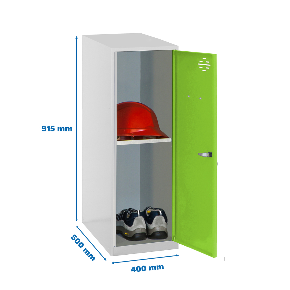 Vestiaire métallique monté 915x400x500 - Gris/Vert - SIMON RACK - 8425437119064