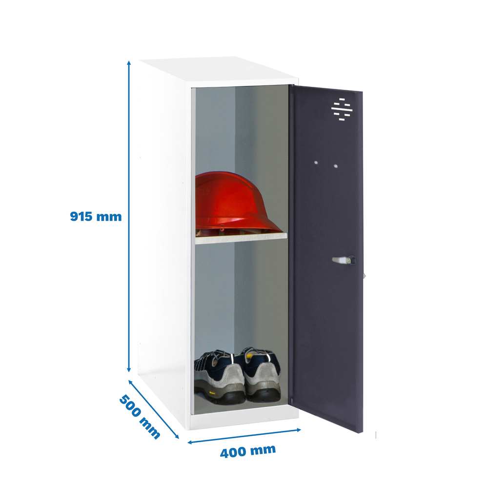 Vestiaire métallique monté 915x400x500 - Bleu/Anthracite - SIMON RACK - 8425437119156