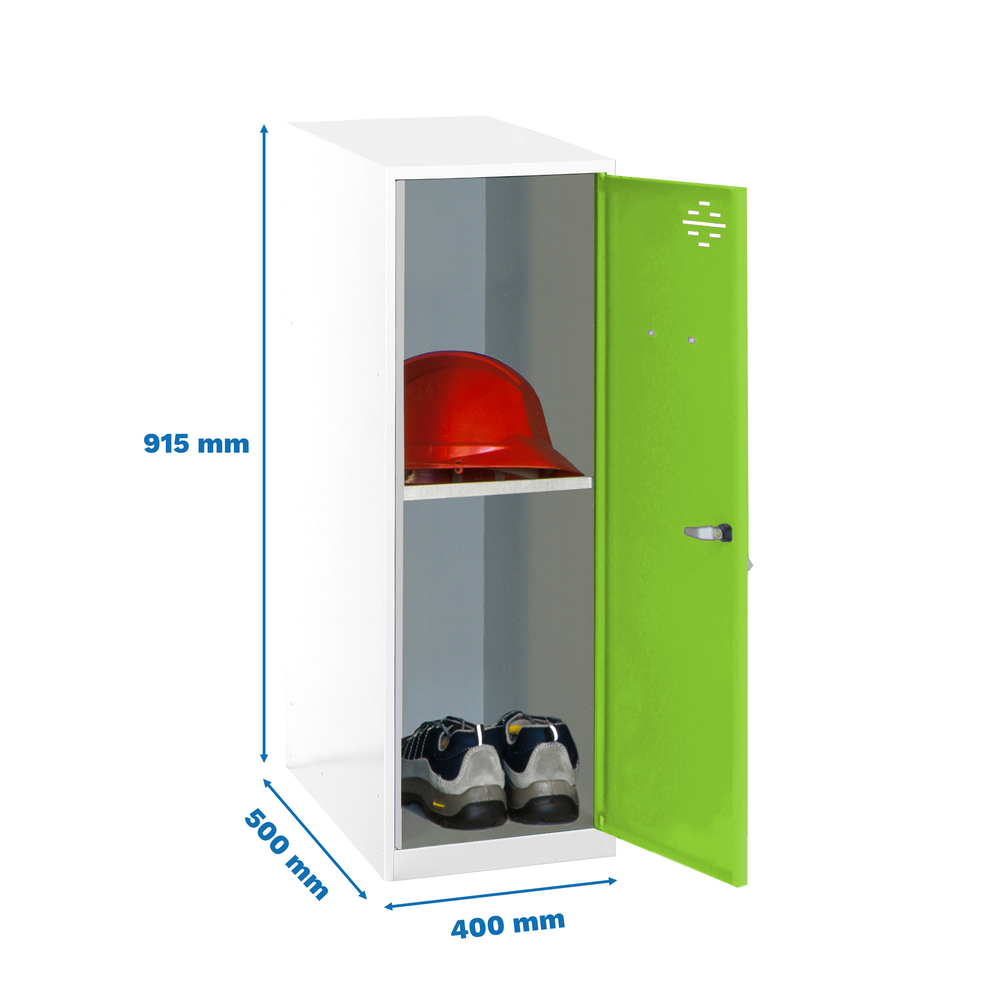 Vestiaire métallique monté 915x400x500 - Bleu/Vert - SIMON RACK - 8425437119194