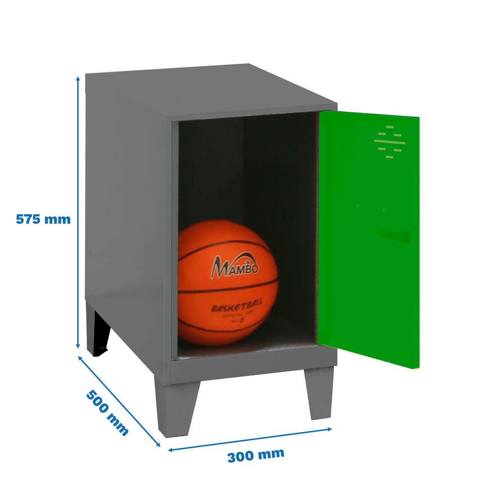 Vestiaire métallique monté 575x300x500 - Anthracite/Vert - SIMON RACK - 8425437119705