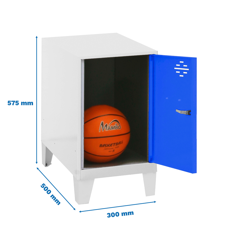 Vestiaire métallique monté 575x300x500 - Blanc/Bleu - SIMON RACK - 8425437119743