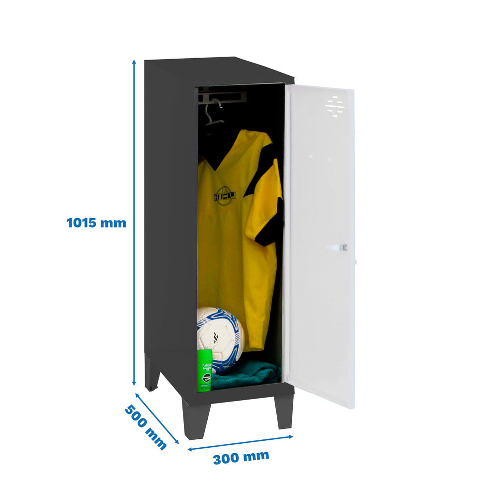 Vestiaire métallique monté 1015x300x500 - Anthracite - SIMON RACK - 8425437120107