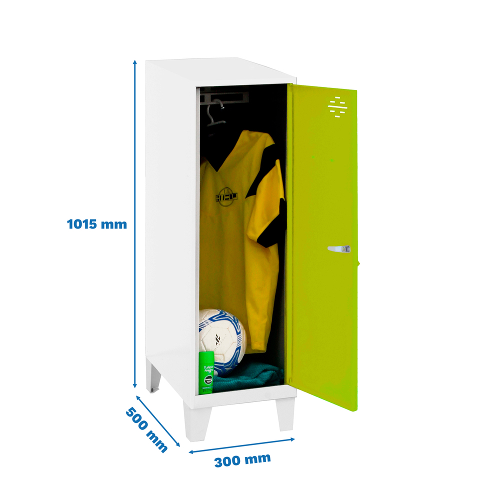 Vestiaire métallique monté 1015x300x500 - Bleu/Vert - SIMON RACK - 8425437120213