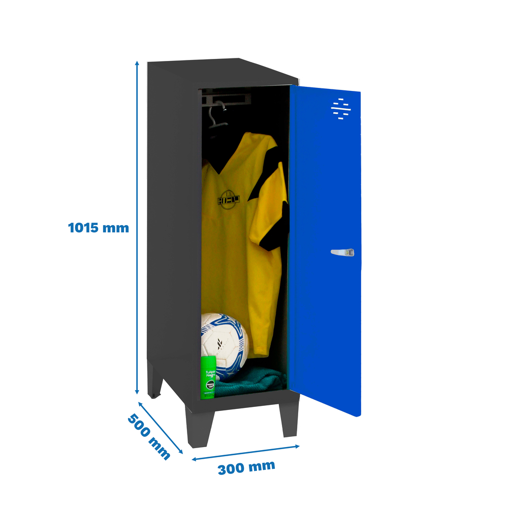 Vestiaire métallique 1015x300x500 - Anthracite/Bleu - SIMON RACK - 8425437120312
