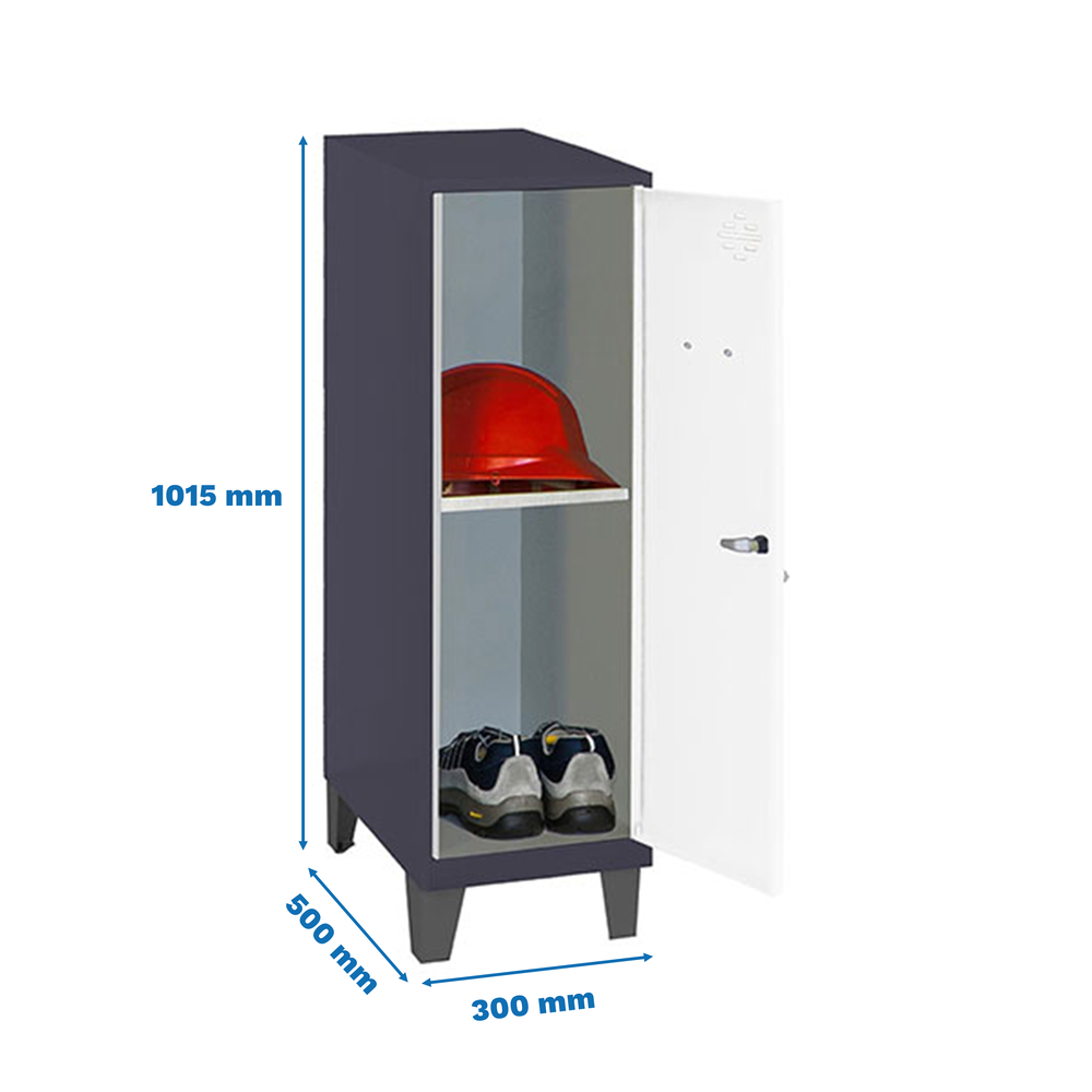 Vestiaire métallique monté 1015x300x500 - Anthracite/Bleu - SIMON RACK - 8425437120541