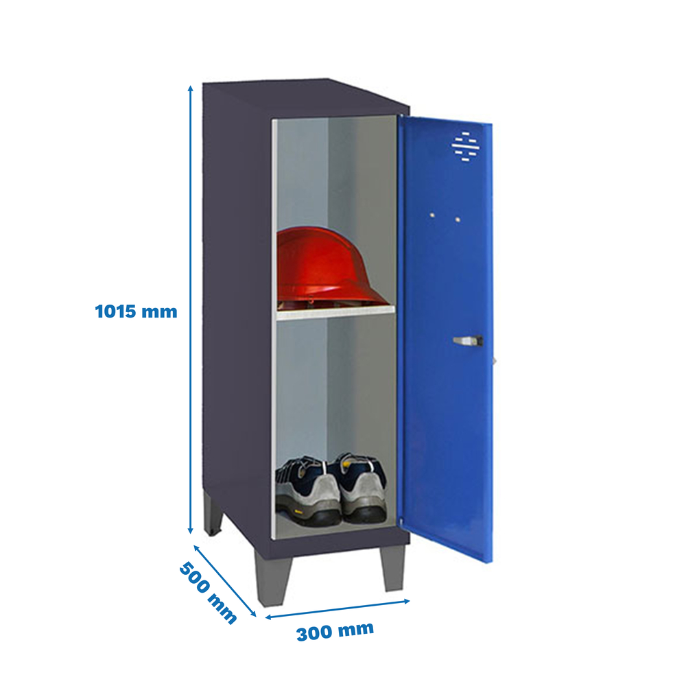 Vestiaire métallique 1015x300x500 - Anthracite/Bleu - SIMON RACK - 8425437120756