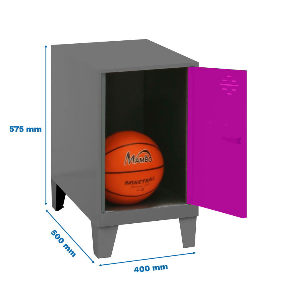 Vestiaire métallique monté 575x400x500 - Anthracite/Rose - SIMON RACK - 8425437121012