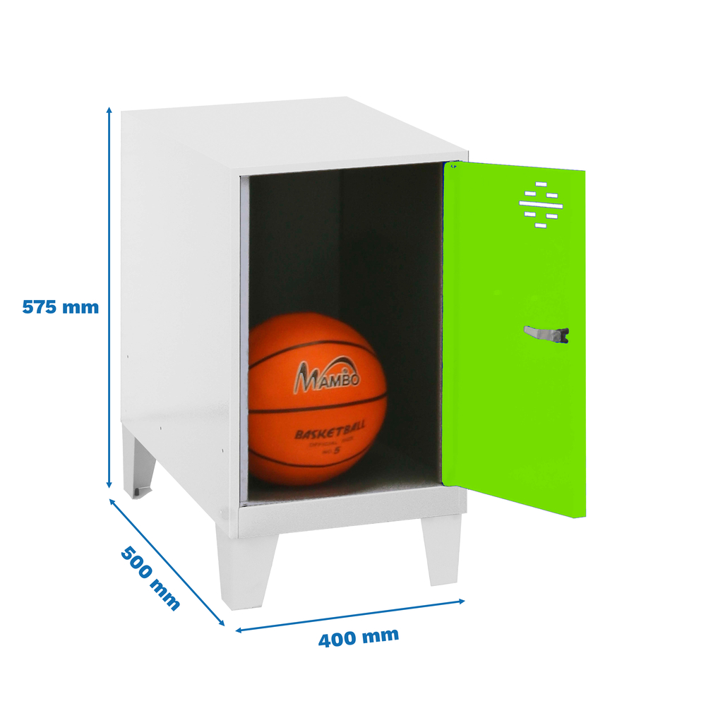 Vestiaire métallique monté 575x400x500 - Blanc/Vert - SIMON RACK - 8425437121104