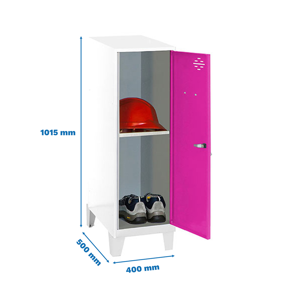 Vestiaire métallique 1015x400x500 - Blanc/Rose - SIMON RACK - 8425437122187