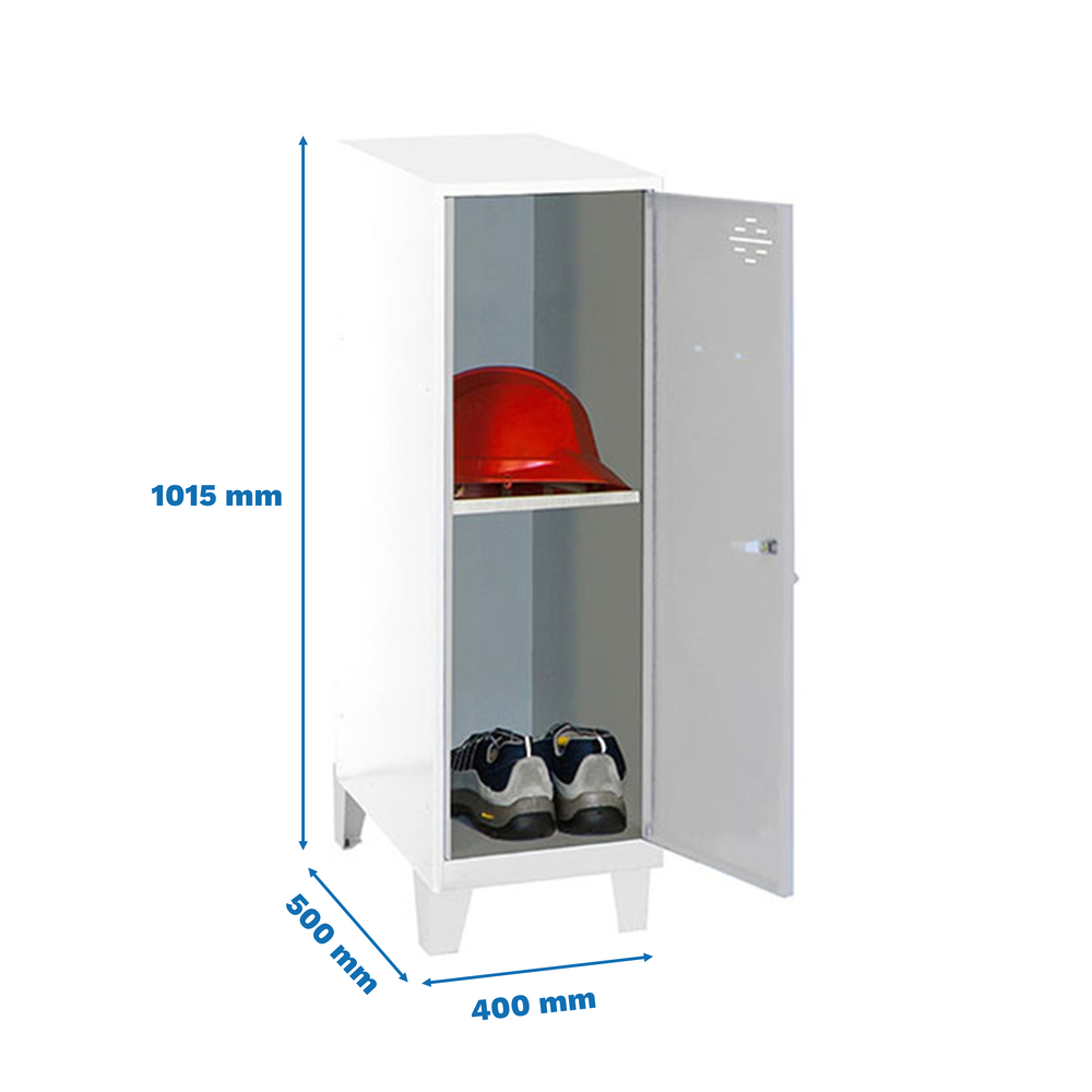 Vestiaire métallique 1015x400x500 - Blanc/Galvanisé - SIMON RACK - 8425437122200