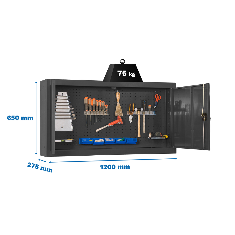 Armoire de rangement - 650x1200x275 - Anthracite - SIMON RACK - 8425437122378