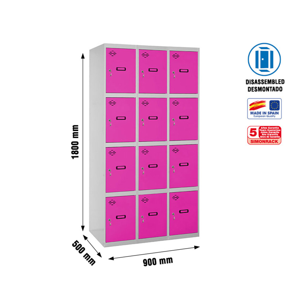 Vestiaire métallique 1800x900x500 - Gris - SIMON RACK - 8425437130694