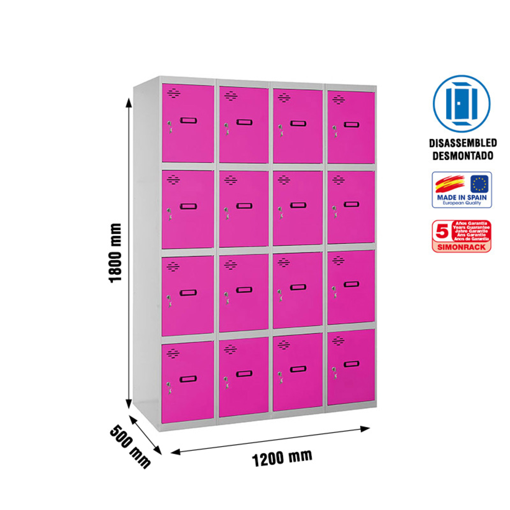 Vestiaire métallique 1800x1200x500 - Gris - SIMON RACK - 8425437130700
