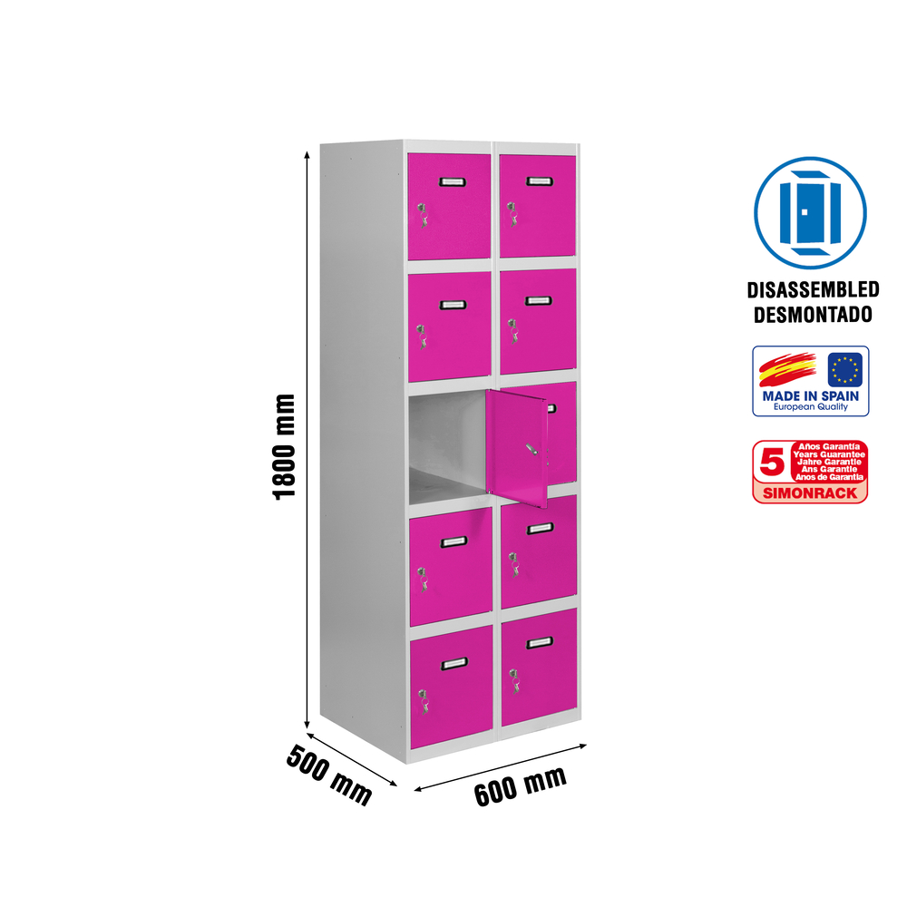 Vestiaire métallique 1800x600x500 - Gris - SIMON RACK - 8425437130717